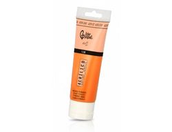 Pintura acrilica liderpapel tubo de plastico de 120 ml color naranja permanente