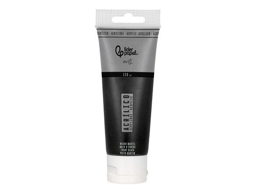 Pintura acrilica liderpapel tubo de plastico de 120 ml color negro marfil