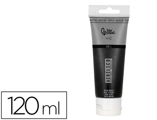Pintura acrilica liderpapel tubo de plastico de 120 ml color negro marfil