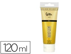 Pintura acrilica liderpapel tubo de plastico de 120 ml color ocre amarillo