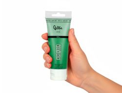 Pintura acrilica liderpapel tubo de plastico de 120 ml color verde permanente
