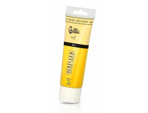 Pintura acrilica liderpapel tubo de plastico de 60 ml color amarillo