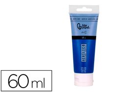 Pintura acrilica liderpapel tubo de plastico de 60 ml color azul cian