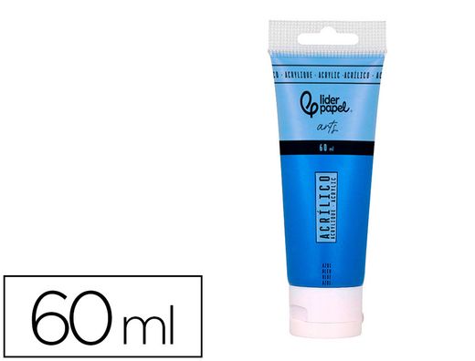 Pintura acrilica liderpapel tubo de plastico de 60 ml color azul