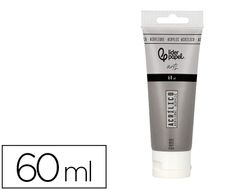 Pintura acrilica liderpapel tubo de plastico de 60 ml color gris