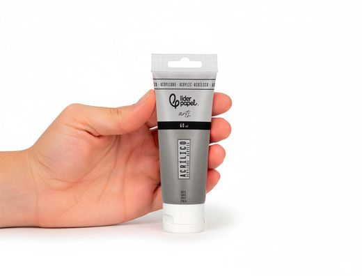 Pintura acrilica liderpapel tubo de plastico de 60 ml color gris