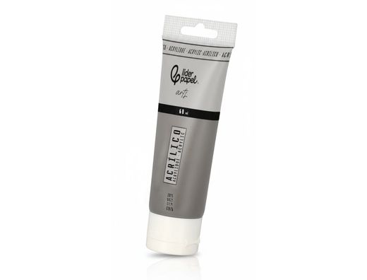 Pintura acrilica liderpapel tubo de plastico de 60 ml color gris
