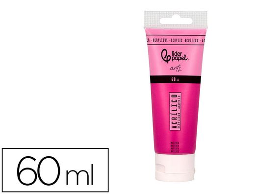 Pintura acrilica liderpapel tubo de plastico de 60 ml color magenta