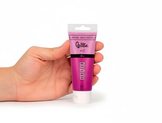 Pintura acrilica liderpapel tubo de plastico de 60 ml color magenta