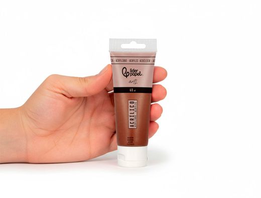 Pintura acrilica liderpapel tubo de plastico de 60 ml color marron