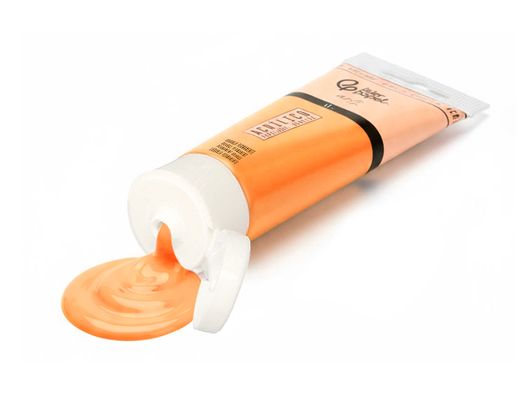 Pintura acrilica liderpapel tubo de plastico de 60 ml color naranja permanente