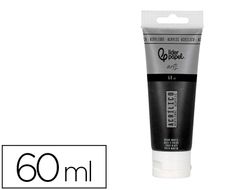 Pintura acrilica liderpapel tubo de plastico de 60 ml color negro marfil
