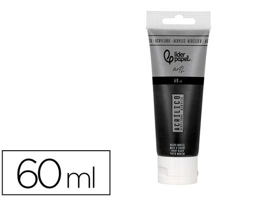 Pintura acrilica liderpapel tubo de plastico de 60 ml color negro marfil