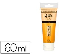 Pintura acrilica liderpapel tubo de plastico de 60 ml color ocre amarillo