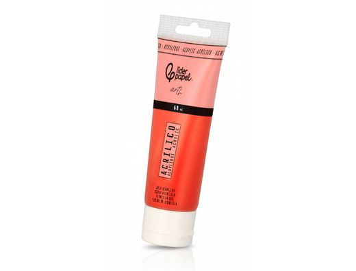 Pintura acrilica liderpapel tubo de plastico de 60 ml color rojo bermellon