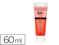 Pintura acrilica liderpapel tubo de plastico de 60 ml color rojo bermellon