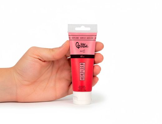 Pintura acrilica liderpapel tubo de plastico de 60 ml color rojo pirrol