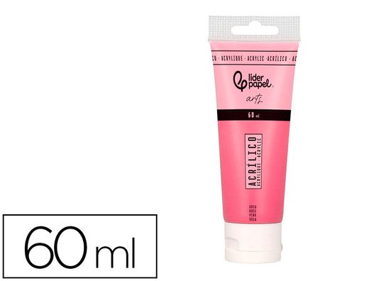 Pintura acrilica liderpapel tubo de plastico de 60 ml color rosa