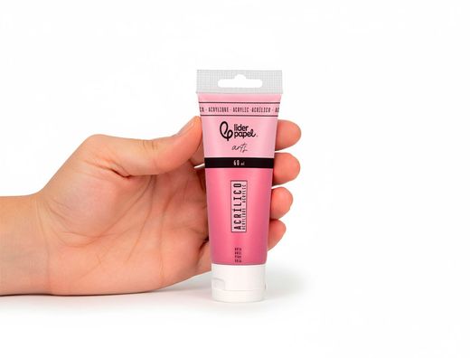 Pintura acrilica liderpapel tubo de plastico de 60 ml color rosa