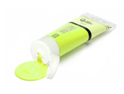 Pintura acrilica liderpapel tubo de plastico de 60 ml color verde limon
