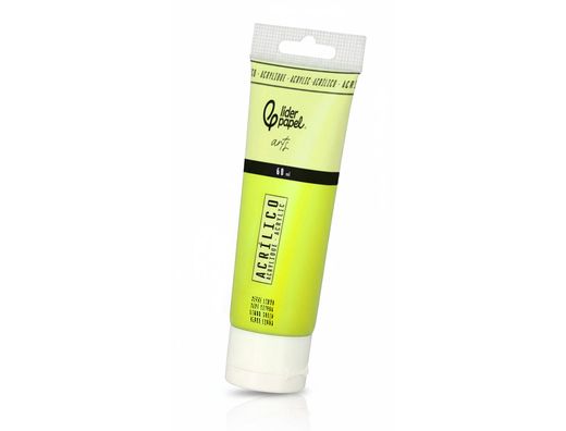 Pintura acrilica liderpapel tubo de plastico de 60 ml color verde limon