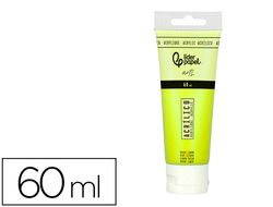 Pintura acrilica liderpapel tubo de plastico de 60 ml color verde limon