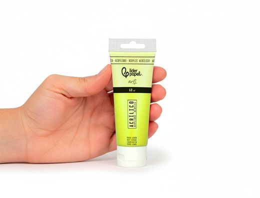 Pintura acrilica liderpapel tubo de plastico de 60 ml color verde limon