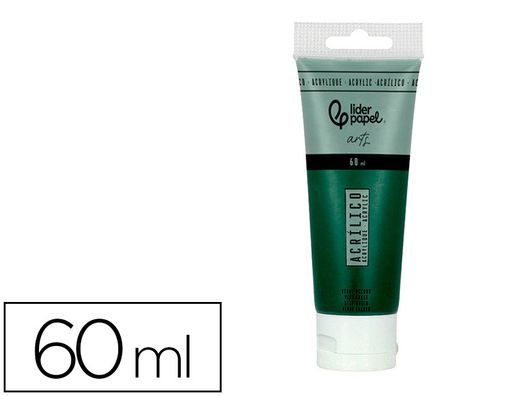 Pintura acrilica liderpapel tubo de plastico de 60 ml color verde oliva