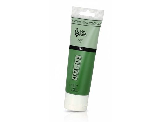 Pintura acrilica liderpapel tubo de plastico de 60 ml color verde oscuro