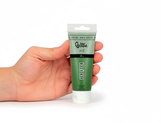 Pintura acrilica liderpapel tubo de plastico de 60 ml color verde oscuro