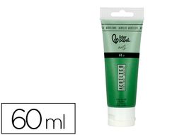 Pintura acrilica liderpapel tubo de plastico de 60 ml color verde oscuro