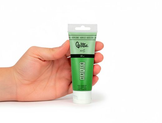 Pintura acrilica liderpapel tubo de plastico de 60 ml color verde permanente