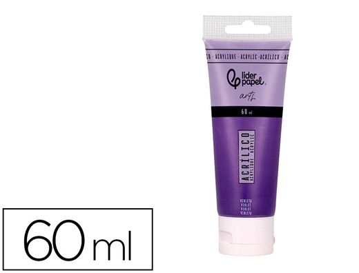 Pintura acrilica liderpapel tubo de plastico de 60 ml color violeta