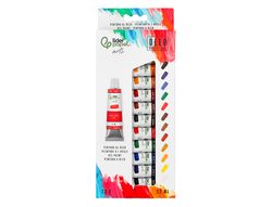 Pintura al oleo liderpapel caja de 12 tubos de aluminio de 12 ml colores surtidos