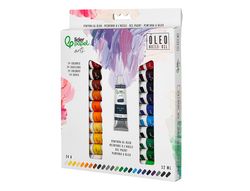 Pintura al oleo liderpapel caja de 24 tubos de aluminio de 12 ml colores surtidos