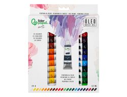 Pintura al oleo liderpapel caja de 24 tubos de aluminio de 12 ml colores surtidos