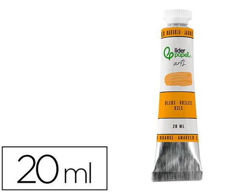 Pintura al oleo liderpapel tubo de aluminio de 20 ml color amarillo naranja