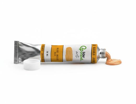 Pintura al oleo liderpapel tubo de aluminio de 20 ml color amarillo naranja