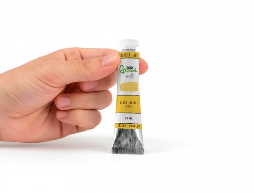 Pintura al oleo liderpapel tubo de aluminio de 20 ml color amarillo