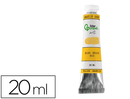 Pintura al oleo liderpapel tubo de aluminio de 20 ml color amarillo