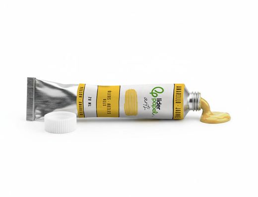 Pintura al oleo liderpapel tubo de aluminio de 20 ml color amarillo