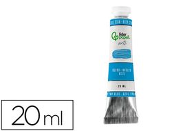 Pintura al oleo liderpapel tubo de aluminio de 20 ml color azul cian
