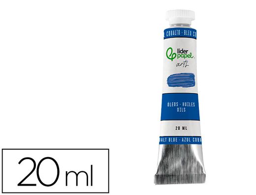 Pintura al oleo liderpapel tubo de aluminio de 20 ml color azul cobalto
