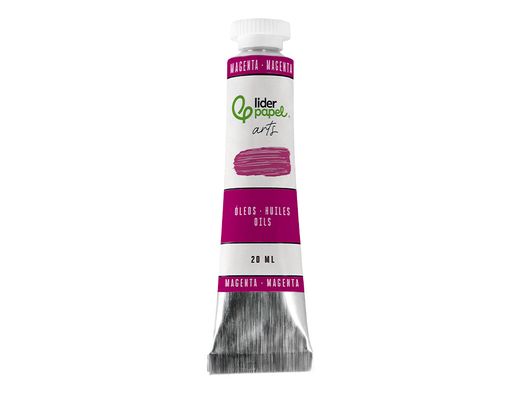 Pintura al oleo liderpapel tubo de aluminio de 20 ml color magenta