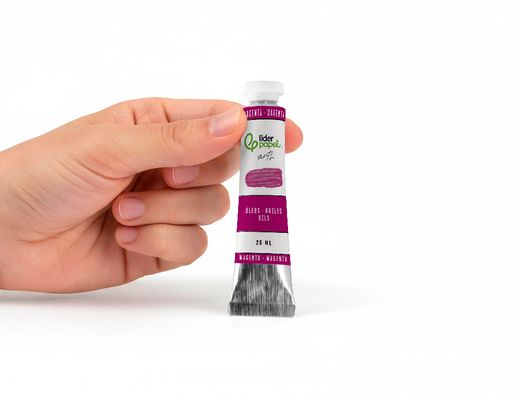 Pintura al oleo liderpapel tubo de aluminio de 20 ml color magenta