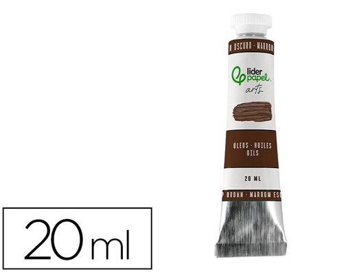 Pintura al oleo liderpapel tubo de aluminio de 20 ml color marron oscuro