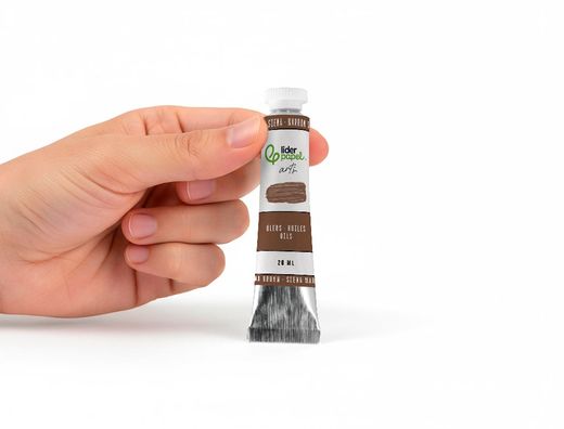 Pintura al oleo liderpapel tubo de aluminio de 20 ml color marron siena