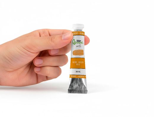 Pintura al oleo liderpapel tubo de aluminio de 20 ml color naranja permanente