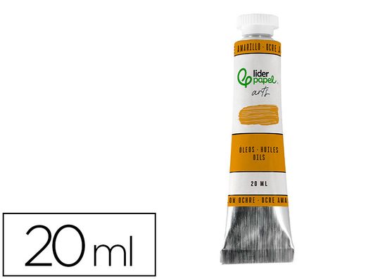 Pintura al oleo liderpapel tubo de aluminio de 20 ml color ocre amarillo