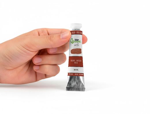 Pintura al oleo liderpapel tubo de aluminio de 20 ml color ocre rojo